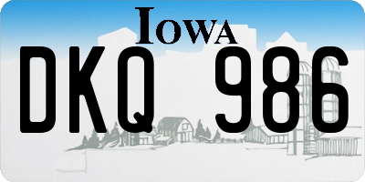 IA license plate DKQ986