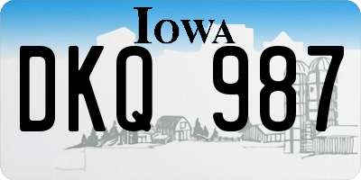 IA license plate DKQ987