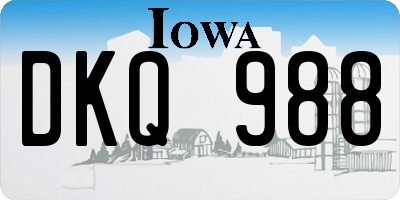 IA license plate DKQ988