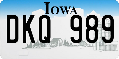 IA license plate DKQ989