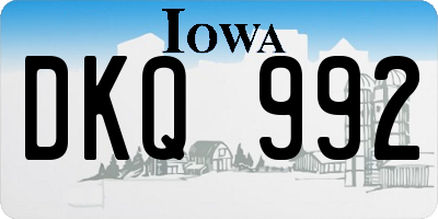 IA license plate DKQ992