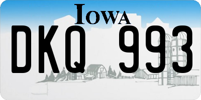 IA license plate DKQ993