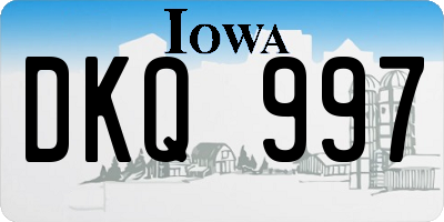 IA license plate DKQ997