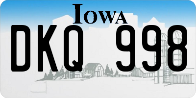 IA license plate DKQ998