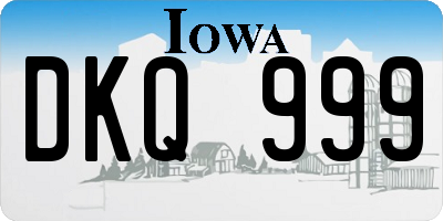 IA license plate DKQ999