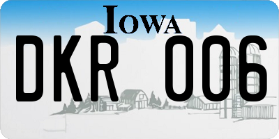 IA license plate DKR006