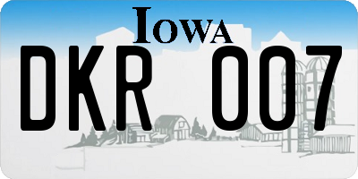 IA license plate DKR007