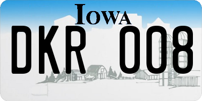 IA license plate DKR008