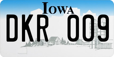IA license plate DKR009