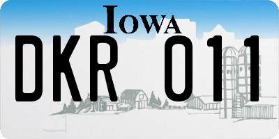 IA license plate DKR011