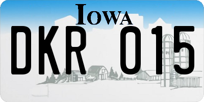 IA license plate DKR015