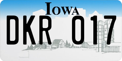 IA license plate DKR017