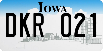 IA license plate DKR021