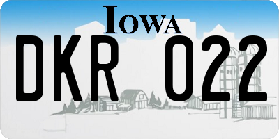 IA license plate DKR022