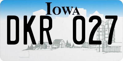 IA license plate DKR027