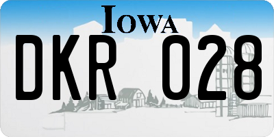 IA license plate DKR028