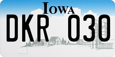 IA license plate DKR030