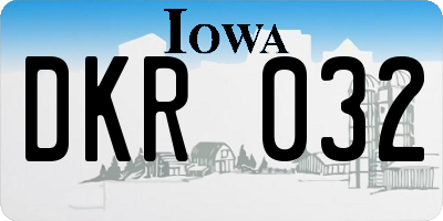 IA license plate DKR032