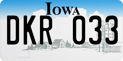 IA license plate DKR033
