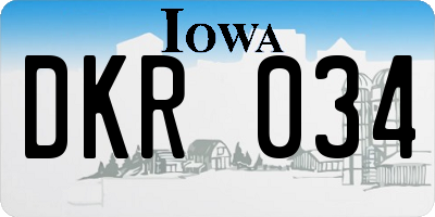 IA license plate DKR034