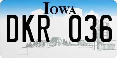 IA license plate DKR036