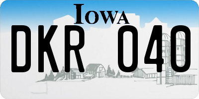 IA license plate DKR040