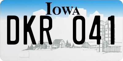IA license plate DKR041