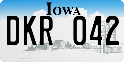 IA license plate DKR042