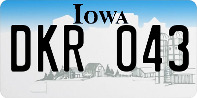 IA license plate DKR043