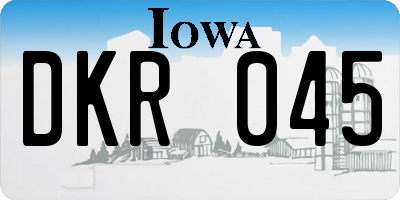 IA license plate DKR045