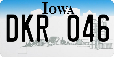 IA license plate DKR046