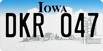 IA license plate DKR047
