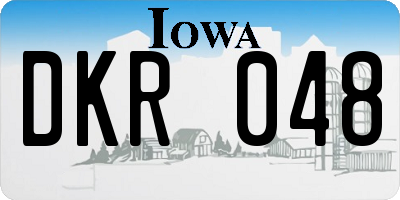IA license plate DKR048