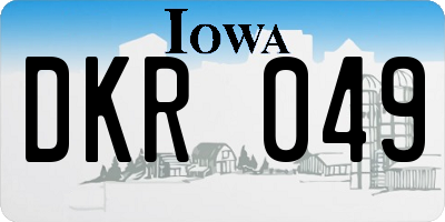 IA license plate DKR049