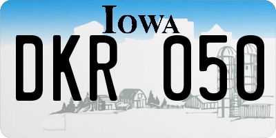 IA license plate DKR050