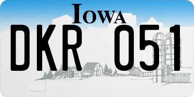 IA license plate DKR051