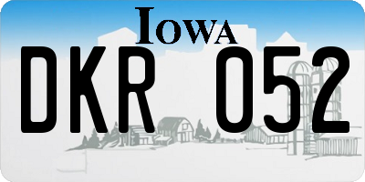 IA license plate DKR052