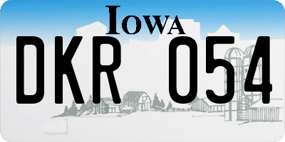 IA license plate DKR054