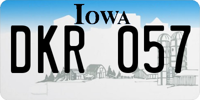 IA license plate DKR057