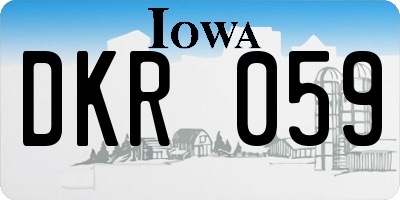 IA license plate DKR059