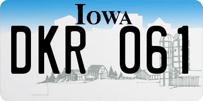 IA license plate DKR061