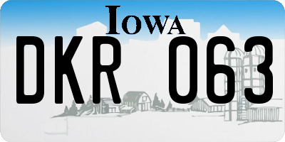 IA license plate DKR063