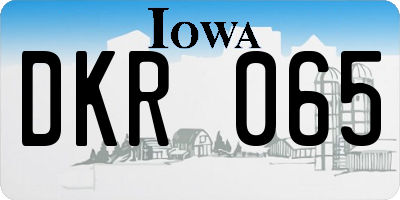 IA license plate DKR065