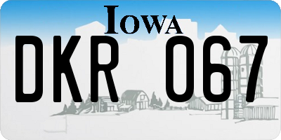 IA license plate DKR067
