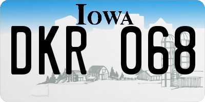IA license plate DKR068