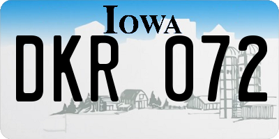 IA license plate DKR072