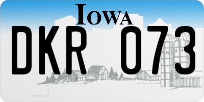 IA license plate DKR073