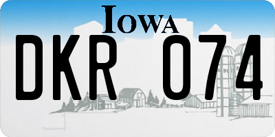 IA license plate DKR074