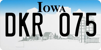 IA license plate DKR075
