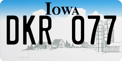 IA license plate DKR077